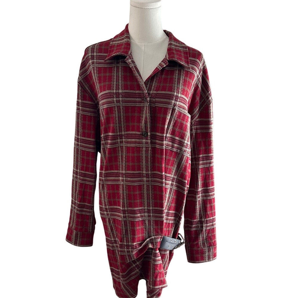 Wilfred Free Aritzia Gisen Skirt/Dress Red Plaid Mini in Portugal Size M